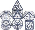 7-Die DND Dice Set New Pattern Polyhedral Dice Set with Leather Bag D&D Die for RPG Table Games(Blue White)