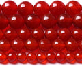 4MM 180pcs Semi-Precious Red Agate Beads Natural Stone Round Loose Beads for Jewelry Making DIY Bracelet Necklace 2 Strands 32"
