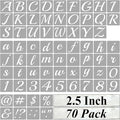 2.5 Inch Alphabet Letter Stencils for Painting - 70 Pack Letter and Number Stencil Templates with Signs for Painting on Wood, Reusable Cursive Letters Stencils for Chalkboard Wood Signs & Wall Art