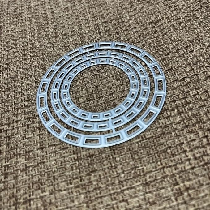 Lapoo Geometric Cutting Die for Scrapbooking - Durable, Cut Stencils for DIY Scrapbook Photo Album Decorative Paper Card, Card Making Supplies (Three Hollowed-Out Rings 2.8 x 2.8 in)