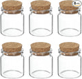 uxcell 6Pcs Mini Glass Bottles with Cork Stoppers, 25ml Small Clear Bottles Glass Empty Jars Vials for DIY Crafts Party Wedding Decor Favors