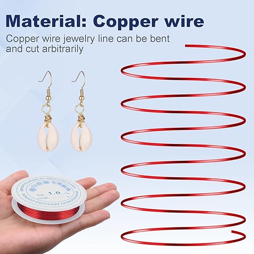 1 mm Dia. 10 Rolls Copper Jewelry Wire, 10 Assorted Colors Beading Wire for Jewelry Making Bracelet Earrings Rings Necklaces Flower Craft Projects