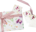 Itsy Belle Studio Floral Wedding Wrapping Paper + Ribbon Set with Tags - White gift wrap, fall Flower flat Sheets, Boho Bridal Shower Wrap