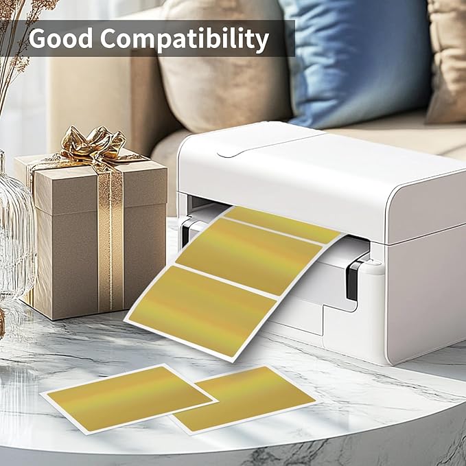2" x 3" Holographic Thermal Label Stickers Brown,Printable Rainbow Glitter Thermal Printer Sticker Labels for Gift Wrapping, Self-Adhesive Name Price Tag DIY Custom Logo Design (280 pcs)