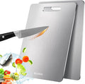 2 Pack Titanium Cutting Board, 100% Pure Titanium Cutting Boards For Kitchen, Non-Slip Chopping Board, Dishwasher Safe, Easy to Clean, Durable & Hygienic for Meat, Vegetables, Fruits (18 * 12)