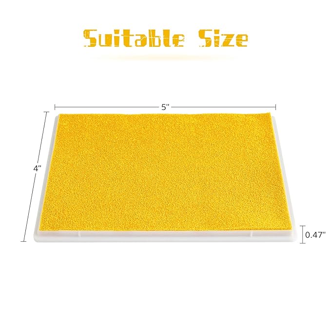 Ink Pad, 5x4'' Washable Non-Toxic Ink Stamp Pad for Baby Footprint Handprint, Yellow