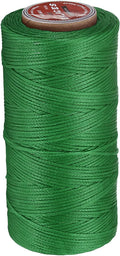 uxcell Flat Leather Sewing Waxed Thread, 140m / 153 Yards Polyester Wax String, 300D Wax Stitching Cord for Leather Crafts, Bookbinding, Bracelets Braided, Dark Green