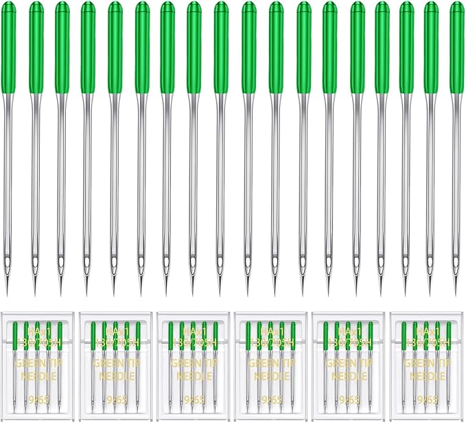 HONEYSEW 30 Pieces Sewing Machine Needles HAX1 130/705H Universal Regular Point Flat Shank Sewing Needle Compatible with Singer, Brother,Janome,Pfaff and Other Brand (Green Size9-30PCS)