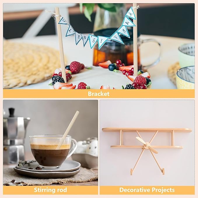 240 Pcs Balsa Wood Sticks 1/8 x 1/8 x 12 Inch Square Dowel Rods Balsa Wood Strips Hardwood Sticks for Crafts DIY Projects Models Making