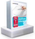 Hygloss 8.5" x 11" Acetate Paper - 7 Mil Clear Acetate Sheets for Crafts Projects, Classroom Stencil Sheets, Overhead Transparency Sheets for Projector, Clear Plastic Sheet (Not for Printers) 500 Pack