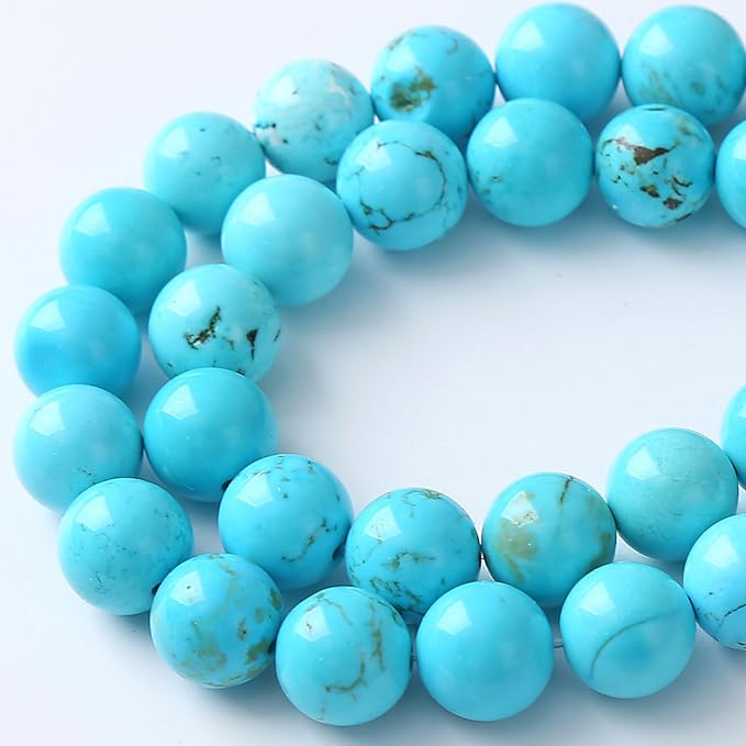 4MM Natural Turquoise Gemstone Beads Blue Stone Round Loose Beads for Jewelry Making Bracelet 180pcs 2 Strands 32"