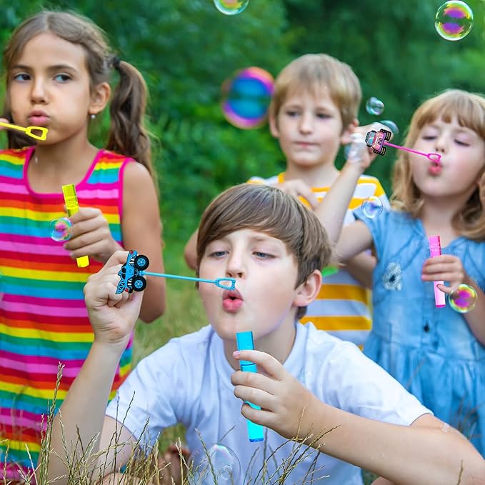Monster Truck Party Favors,24Pcs Car Bubble Wands for Kids,Cool Bubble Wand for Monster Truck Birthday Party Supplies,Classroom Prizes Pinata Goodie Bag Stuffers Gift