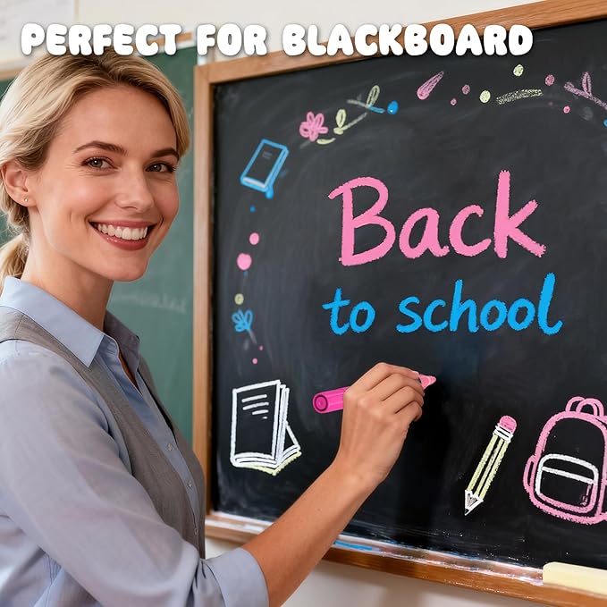 AKARUED Chalk Markers for Blackboard: 16 Colors 8 Pack Dual Tip Liquid Chalk Markers for Chalkboard, Calendar Menu Board Erasable Chalk Pens for Glass, Mirrors, Wedding Sign, Car Windows Decorations
