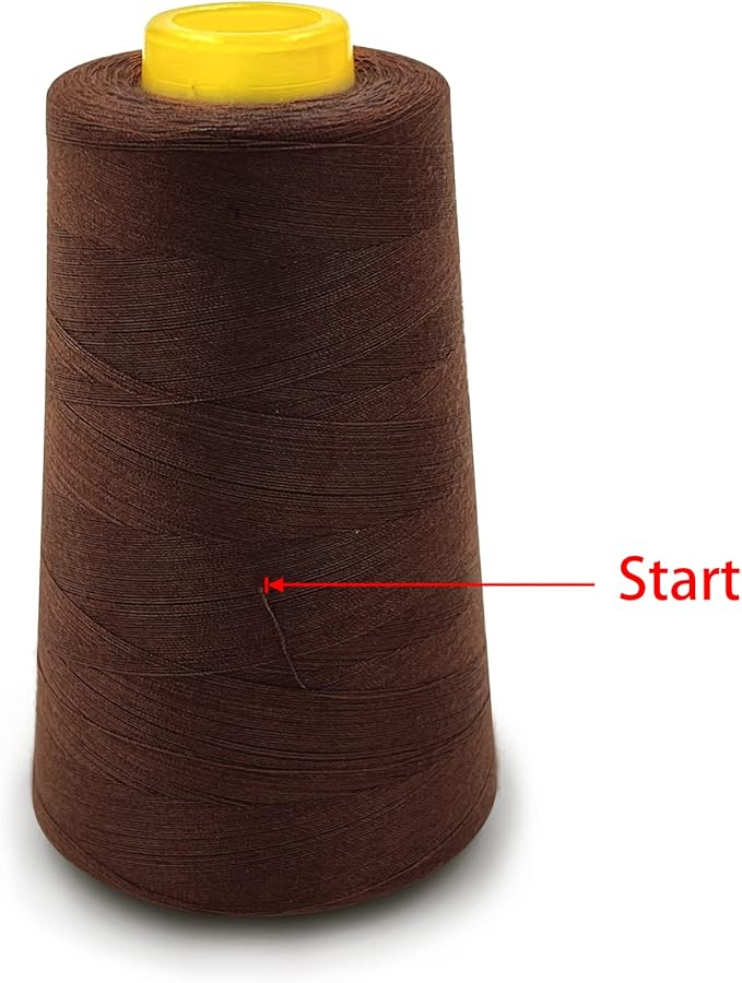 Tortoise 4 Cones of 3000 Yards Each Spool Thread for All Purpose, Serger, Overlock, Quilting, Sewing Machine - 100% Polyester - 40S/2 Red, Brown