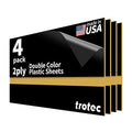 Trotec TroLase | 12"x24"x1/16", 4 Pcs | Black/Gold | 2 Ply | Modified Acrylic | Laser Engraving Double Color Plastic Sheet | Engraving Blanks for Laser, Saw, Guillotine | Made in USA