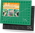 Ecraft Self Healing Sewing Mat - 9" x 12" Double Sided 5-Ply Cutting Mat for Craft, Sewing, Fabric,Quilting,Scrapbooking Project - Rotary Board Mats in Green/Black