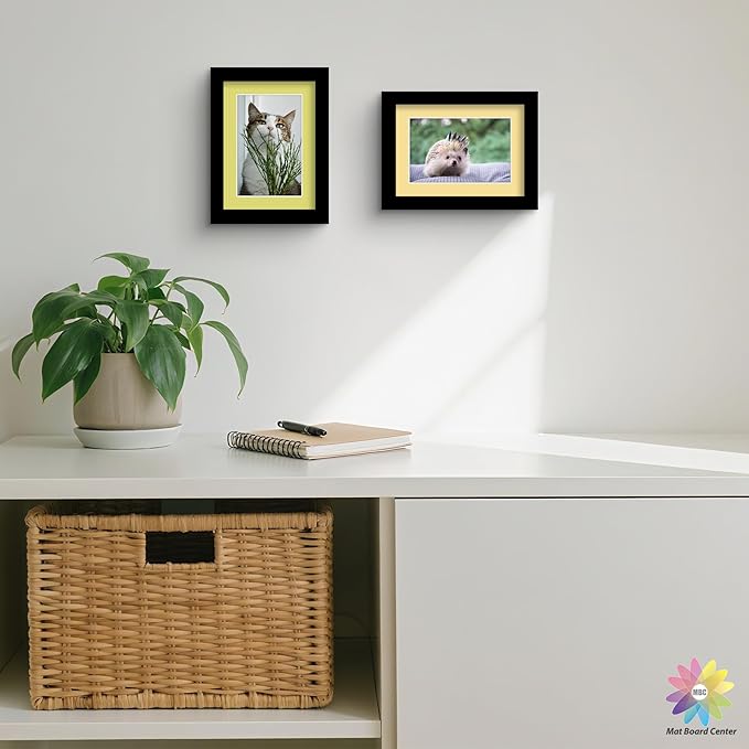 Mat Board Center, Pack of 50, 5x7 for 4x6 Mixed Color Mats - Acid Free, 4-ply Thickness, White Core - for Pictures, Photos, Framing