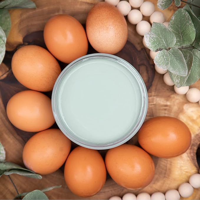 Dixie Belle Paint Company Chalk Finish Furniture Paint - Vintage Duck Egg (4oz) - Matte Light Blue Chic Chalk Mineral DIY Furniture Paint