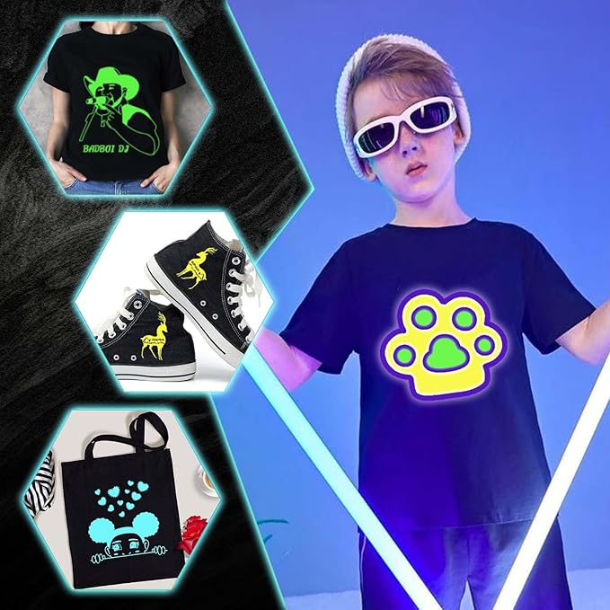 HTVRONT Neon Heat Transfer Vinyl Bundle - 8 Rolls 12in * 3ft Iron on Vinyl for T-Shirts, Green & Orange Neon HTV Easy to Cut & Weed, Compatible with Cricut or Silhouette Cameo