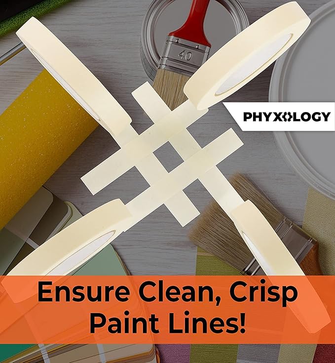 3/4 in Pro-Grade Masking Tape. 60 Yard 12 Pack = 720 Yards of Multi-Use, Easy Tear Tape. Great for Labeling, Painting, Packing and More. Adhesive Leaves No Residue.