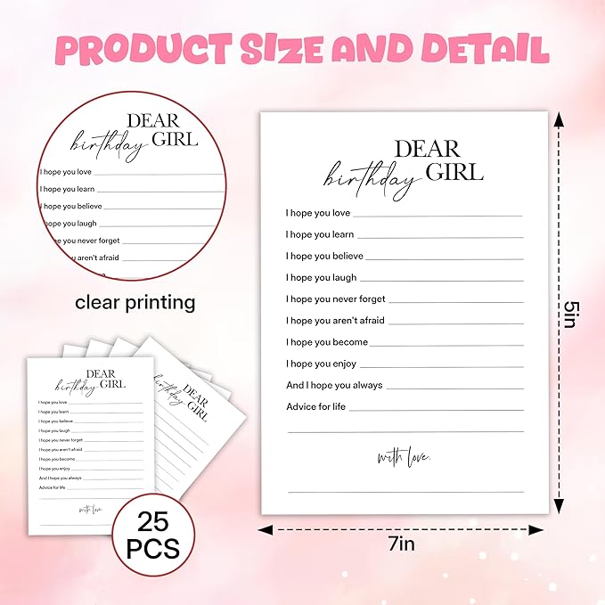 Birthday Party Games, 25 Pcs Card Set for Guests, Fun Birthday Game for Teen Adults – A02