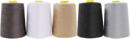 Mandala Crafts 5 Pack of Serger Threads Cones Spools - 20S/2 30000 Yards Polyester Assorted Neutral Colors Threads for Sergers Machine and Overlock Quilting Sewing Machine