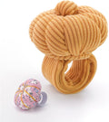 Wrist Pin Cushions, Sewing Needle Cushion kit with 1Pcs Elastic Strap Finger Ring Pincushions, Adjustable Strap Handcraft Needles Holder for Sewing and Quilting (Gold)