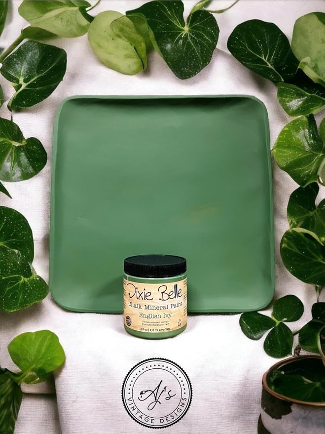 Dixie Belle Paint Company Chalk Finish Furniture Paint - English Ivy (8oz) - Matte Muted Green Chic Chalk Mineral DIY Furniture Paint