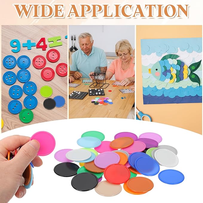 uxcell Plastic Poker Chips, Learning Counters Counting Counters Disks Markers Opaque Game Tokens for Game Play Math Counting