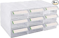 9pcs Sewing Craft Storage Box Hardware Craft Drawer Storage Cabinet Plastic Stacking Shelf With Divider Tag Cards Multifunctional Rack For Home Office Small Items (9, Clear)