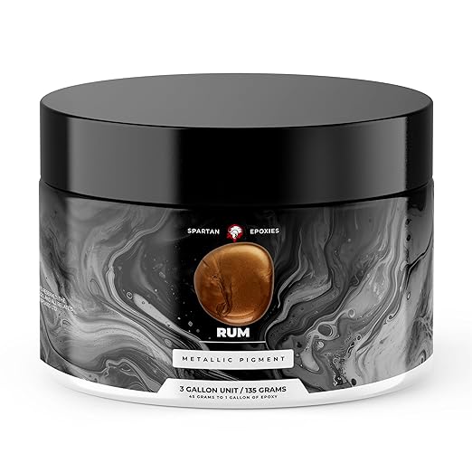 Spartan Epoxies Metallic Pigment Powder for Epoxy - 30 Unique Colors, 4oz for 1 Gallon and 12oz for 3 Gallons of Clear Epoxy, Made in The USA (Rum, 12oz (135 Grams))
