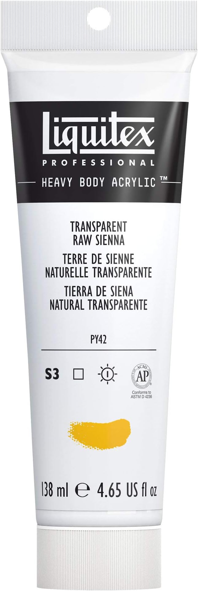 Liquitex Professional Heavy Body Acrylic Paint, 4.65-oz (138ml) Tube, Transparent Raw Sienna