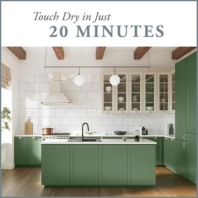 AMY HOWARD AT HOME Chalk-Based One Step Paint for Furniture, Cabinetry, Decor, Finish, and More | No Stripping, Sanding, or Priming | Dark Base | 16 Ounce | English Boxwood