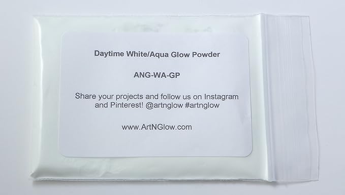 Glow in The Dark Pigment Powder - Neutral and Fluorescent Color for Art Painting, Fine Art, Nail Art Paint, and DIY Crafts - Long Lasting, 10+ Color Options - Neutral Aqua - (12 Grams)