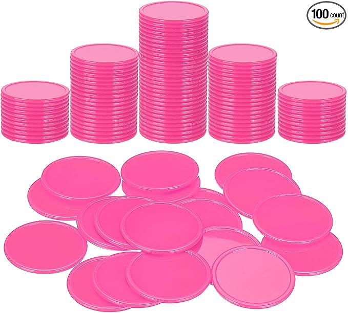 uxcell Plastic Poker Chips, Learning Counters Counting Counters Disks Markers Opaque Game Tokens for Game Play Math Counting