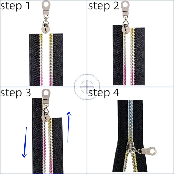The Yards 10 Yards Bulk Nylon Coil Zipper with Colorful Teeth - Replacement Sewing Zipper with 10PCS Sliders for DIY Craft Bags