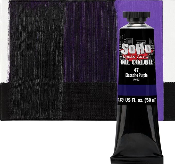 Soho Urban Artist Oil Paint - Dioxazine Purple, 50 ml Tube - Best Valued Oil Colors for Painting, Excellent Pigment Load