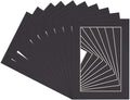 Poster Palooza 5.5x8.5 Mat for 8.5x11 Frame Acid-Free Kit with Backing Board Clear Bags Black 5.5x8.5 Photo Matte Made to Fit a 8.5x11 Picture Frame Matboard for Framing, Pack of 25 Mats