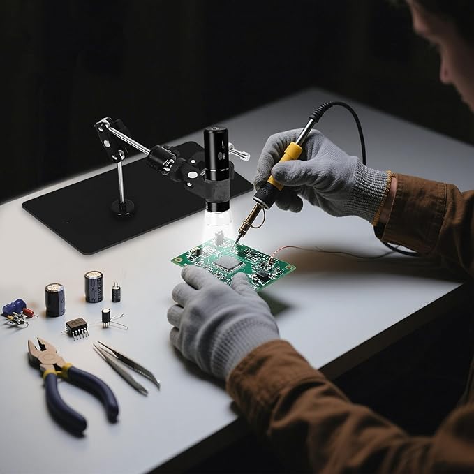 Helping Hands Soldering Magnetic Soldering Clamp with 2.16-inch Jaw Opening, Super Clamp with 1/4 and 3/8 Thread, Flexible Articulating Arms with Clamps, Magnetic PCB Clip for Repairing DIY Work