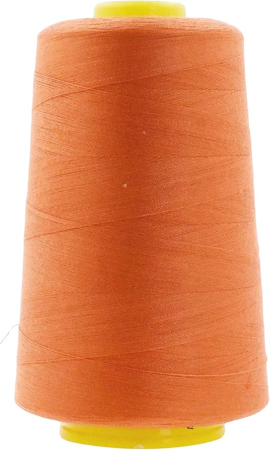 Mandala Crafts 4 Pack of Serger Threads Cones Spools - 40S/2 24000 Yards Polyester Orange Threads for Sergers Machine and Overlock Quilting Sewing Machine