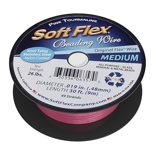 Soft Flex 49 Strand Beading Wire - Medium 0.19 Diameter - 30 Feet Nylon Design Wire
