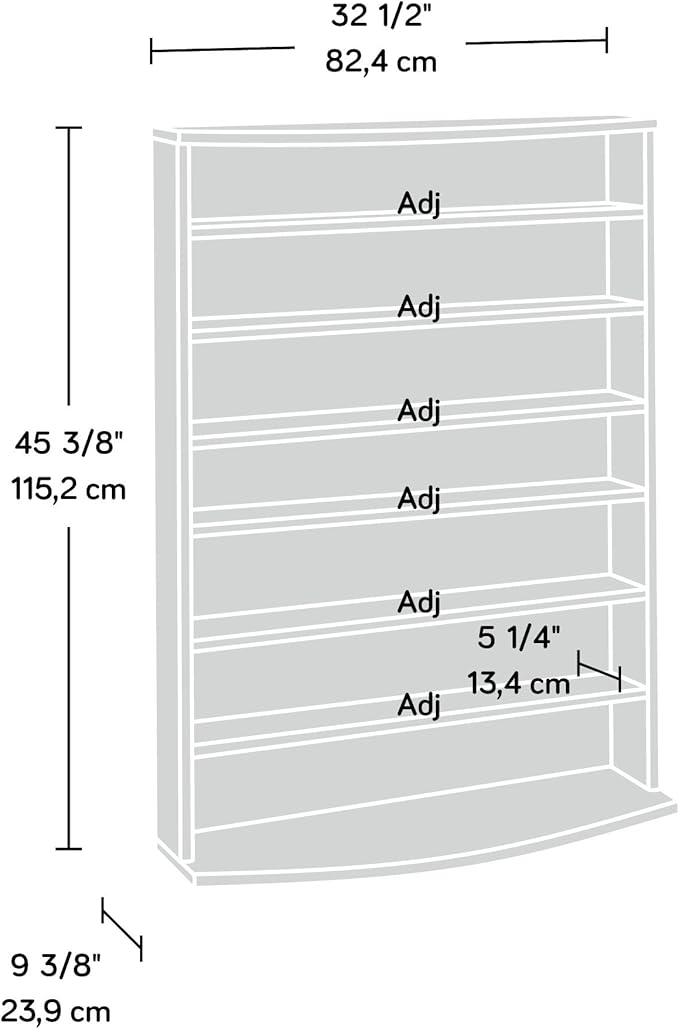 Sauder Multimedia 7 tier Storage Tower, Cinnamon Cherry finish