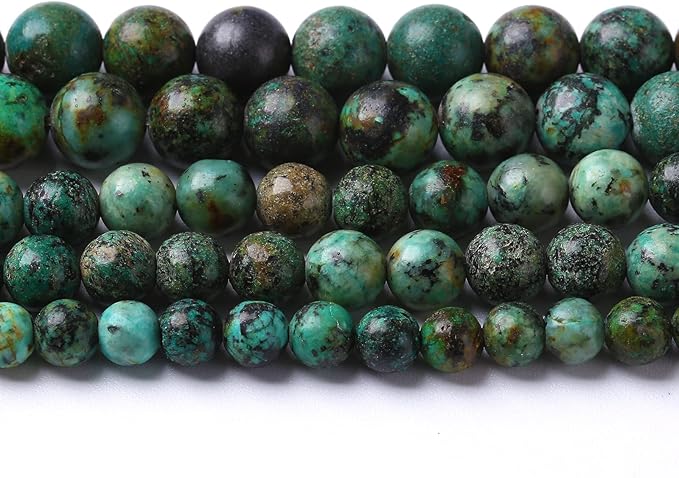 6mm 60pcs Natural African Turquoise Stone Beads for Jewelry Making Round Loose Gemstone Beads DIY Bracelet Necklace Earrings