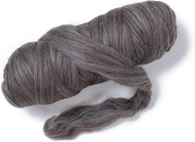 Kondoos Multi Colored Natural Wool roving, 1 lb. Best Wool for Needle Felting, Wet Felting, handcrafts and Spinning. (Terra, 1lb)