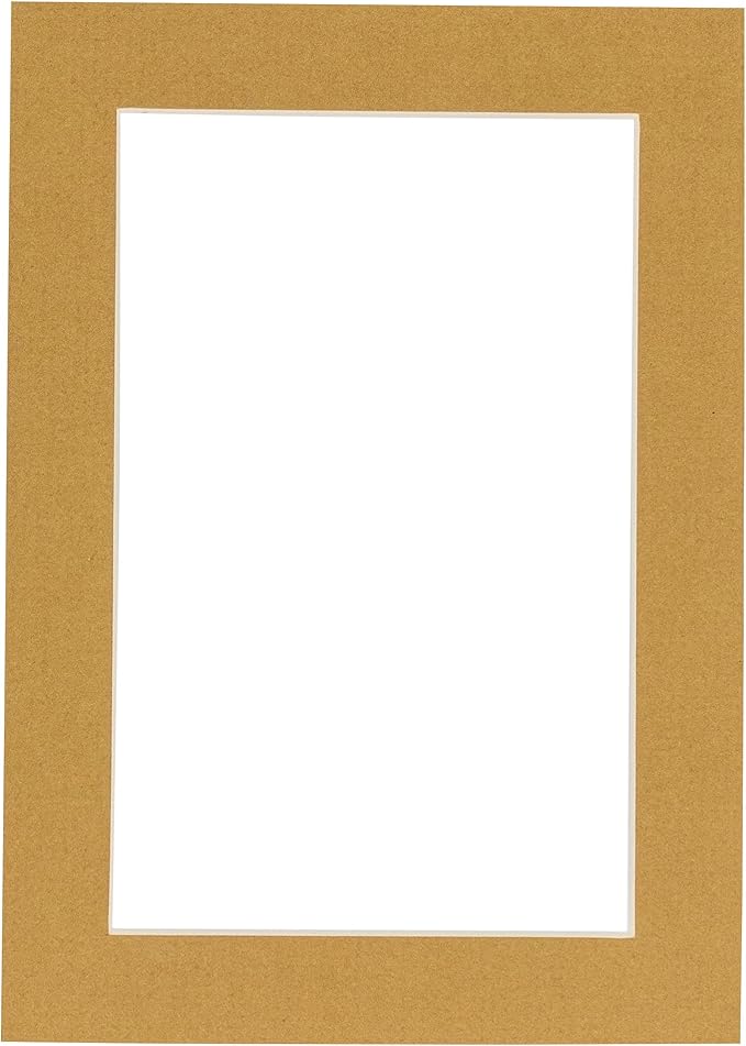 8x10 Mat Bevel Cut for 5.5x8.5 Photos - Acid Free Rattan Beige Precut Matboard - For Pictures, Photos, Framing - 4-ply Thickness