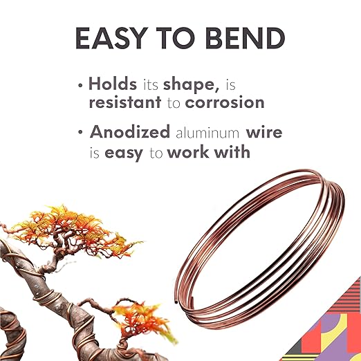 UTILE Bonsai Wire - Armature Aluminum Wire 80 ft 10 Gauge 3.2 mm Bonsai Training Wire, Tree Kit, Plant, Sculpting, Crafts, Bendable, Gardening, Beading and Jewelry Making (Copper, Brown)