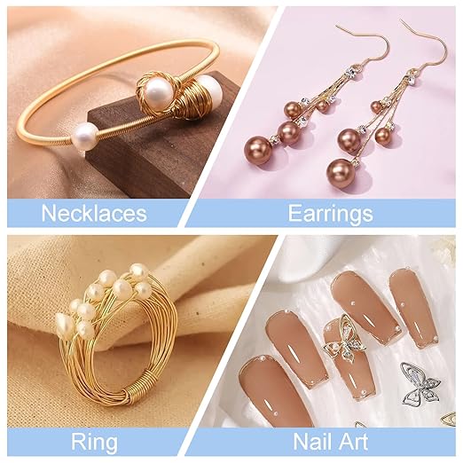 0.5 mm Dia. 10 Rolls Copper Jewelry Wire, Beading Wire for Jewelry Making Bracelet Earrings Rings Necklaces Flower Craft Projects, 10 Assorted Colors