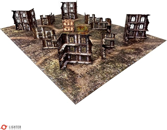 44'' x 60'' Battle Mat Gridded War-Gaming Mat for WHAoS - Made of Synthetic Leather, 1.1mm Thickness (Blighted Gloommoor)
