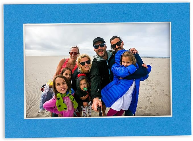 11x14 Mat for 8.5x11 Photo - Precut Bay Blue Picture Matboard for Frames Measuring 11 x 14 Inches - Bevel Cut Matte to Display Art 8.5 x 11 Inches - Acid Free ONE MAT with Backing Board & Clear Bag