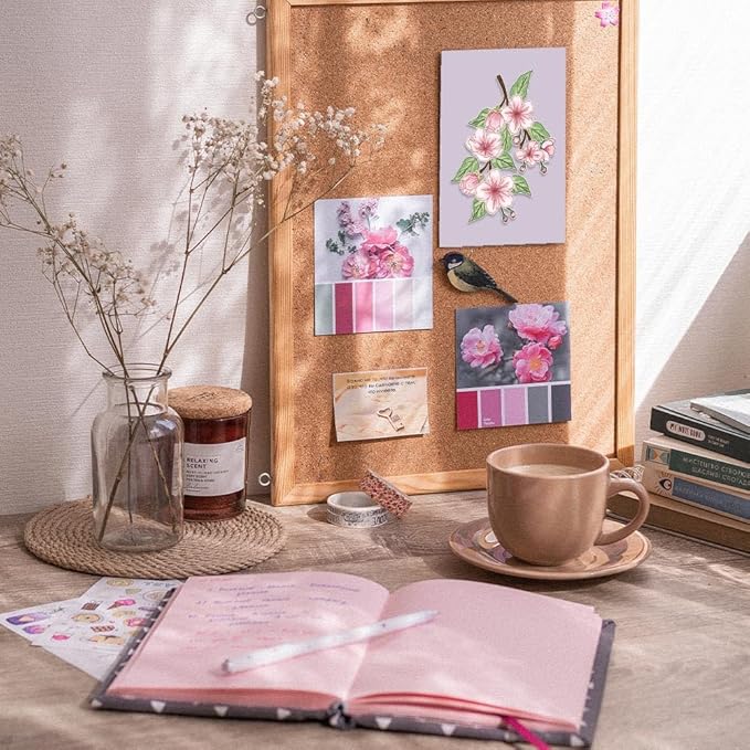 ORIGACH Realistic Peach Blossom Layering Stencils Set for Card Making, Flower Stencil Template Silicone Stamps and Die Sets for Scrapbooking DIY Crafting